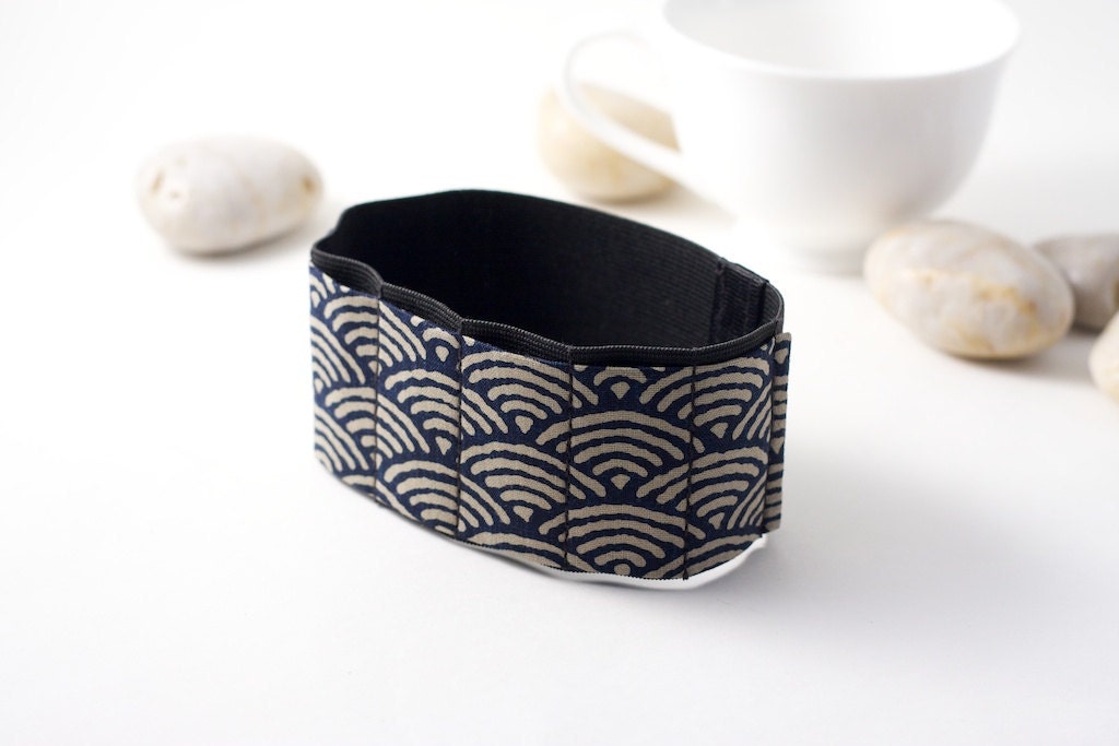 Journal Bandolier / pencil case alternative / Zen Garden Navy