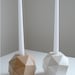 RESERVED for Collette... set of 2, Polyhedron Wood Candlesticks