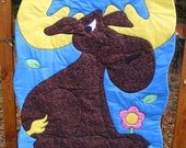 Chocolate Moose with Sprinkles - Baby Crib Quilt - ready to ship