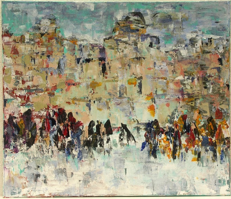 The Western Wall - Landmarks of the Holy Land (Acrylic on Canvas)