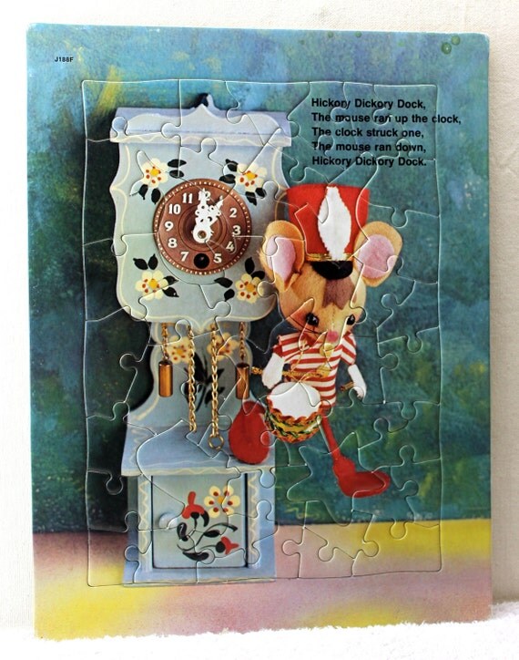 Hickory Dickory Dock Puzzle Tray Nursery by HobartCollectables