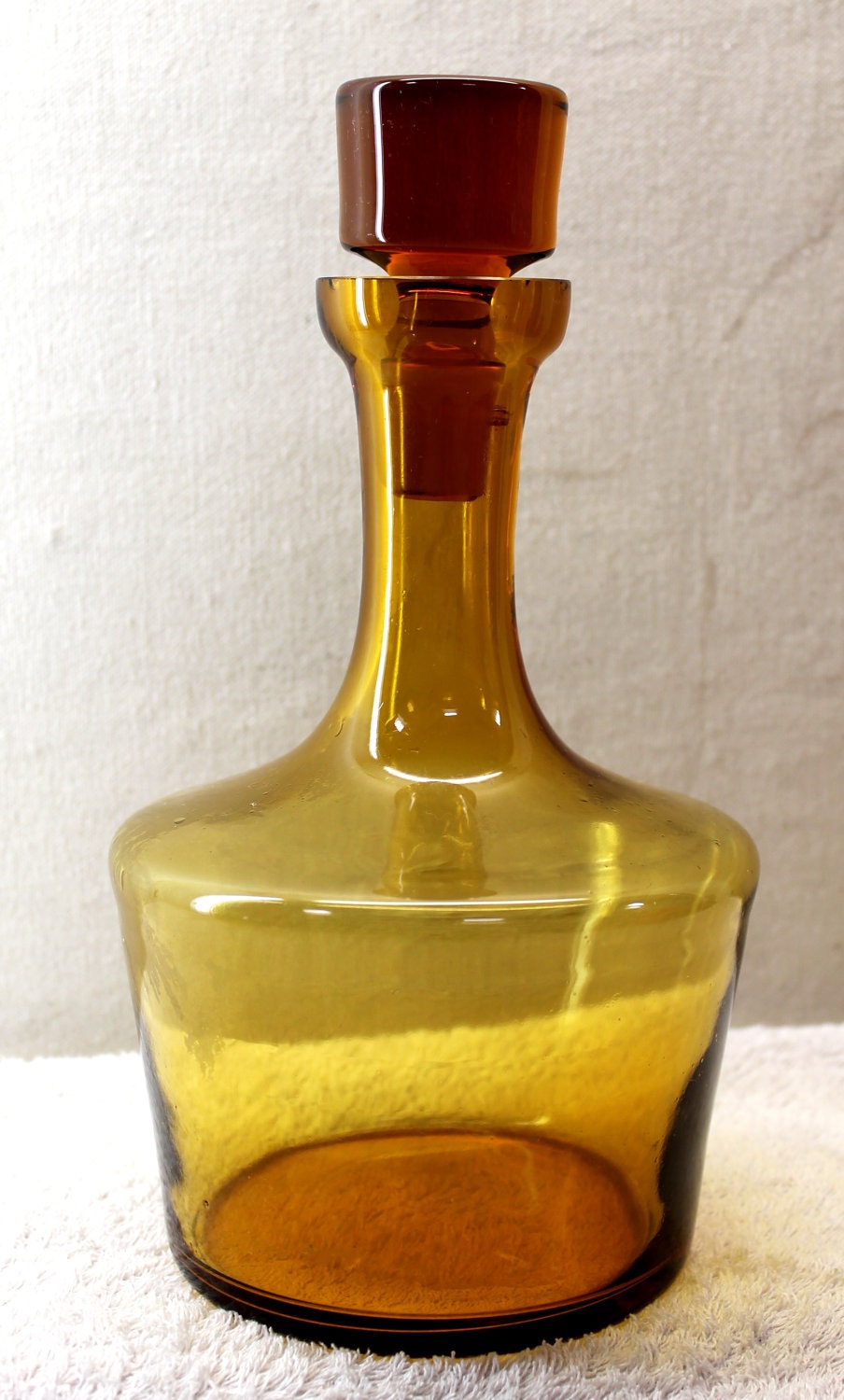 Large Amber Glass Decanter