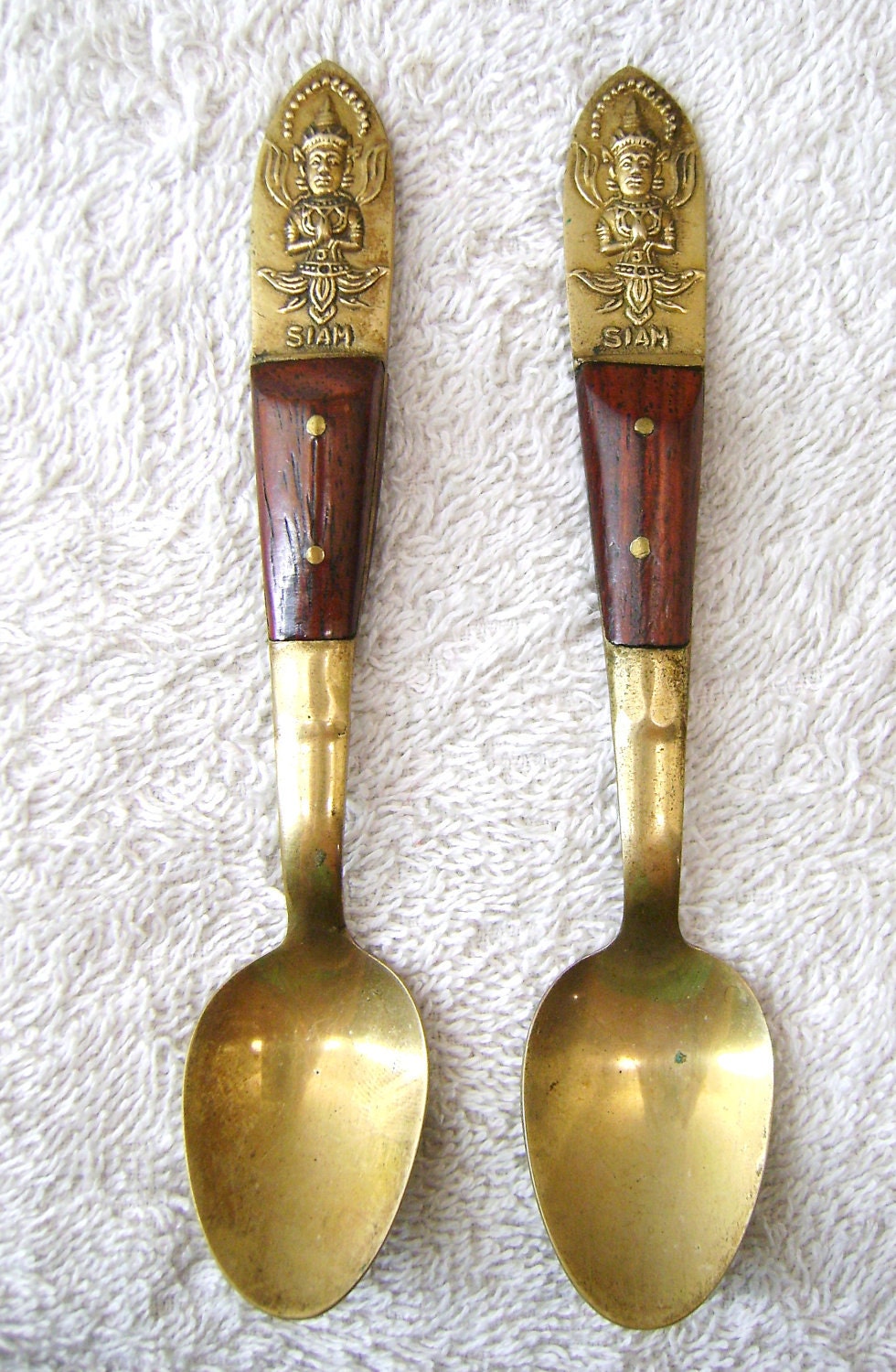 Siam Tea Spoons x 2 Souvenir of Thailand by HobartCollectables