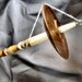 Turned Maple Rocker Spindle & Walnut Top Whorl Plying Drop Spindle