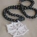 HALF PRICE SALE Pendant on Pearls, Blue Freshwater Pearl Necklace with Crocheted White and Silver Pendant
