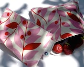 SNACKABY reusable dishwasher safe reuseable sandwich bag snack bag Pink Leaves lunch set