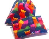 SNACKABY reusable dishwasher-safe eco friendly sandwich bag snack bag set Crazy Cats reuseable