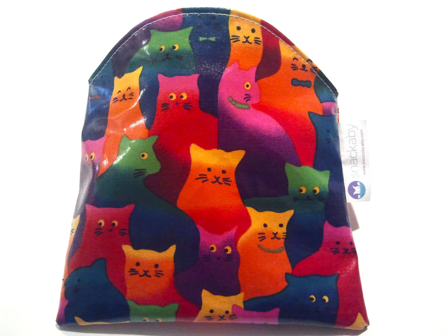 SNACKABY reusable dishwasher-safe snack pouch sandwich bag Crazy Cats