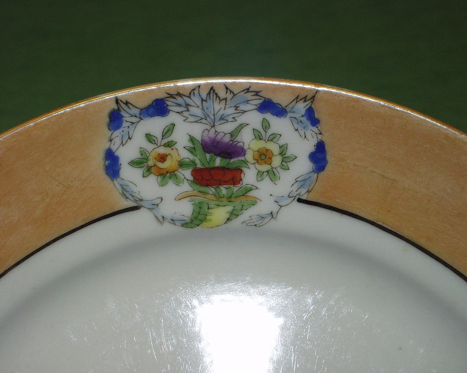 One 1930's Noritake Hand Painted Lusterware Salad or Bread Plate
