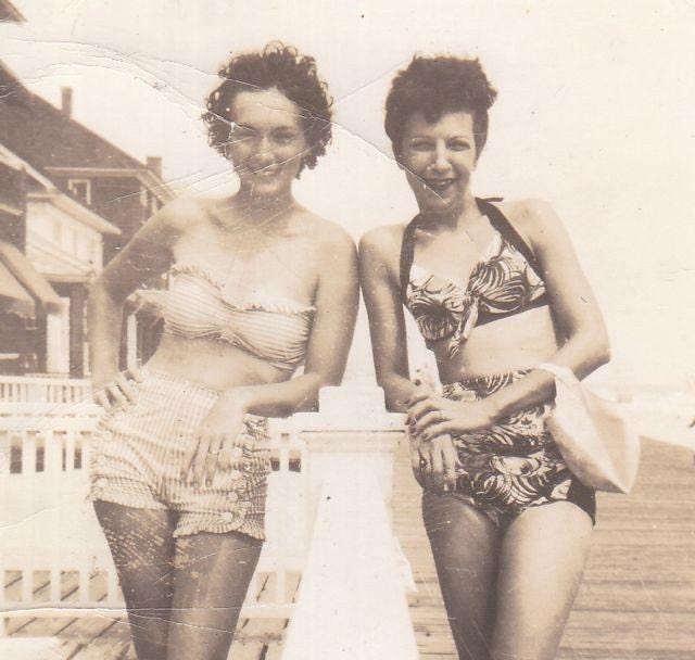 Boardwalk Bikini Beauties- 1950s Vintage Photograph