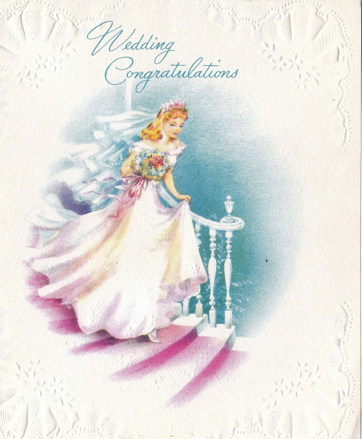 Wedding Congratulations- 1940s Vintage Card