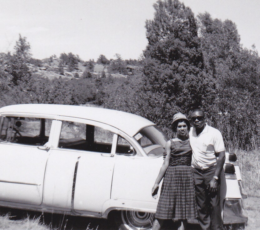 Scenic Drive- African American Couple- 1940s Vintage Photograph
