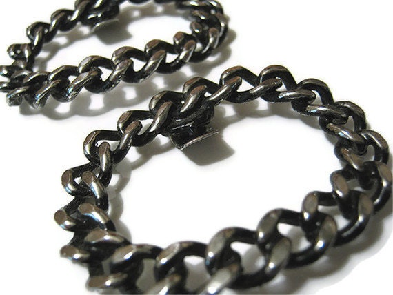 Black and Silver Tone Chain Vintage TipToe Shoe Clips