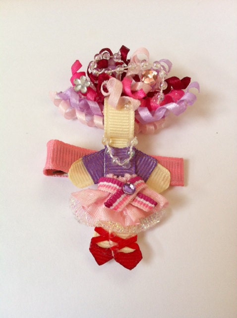 Fancy Nancy inspired Ribbon Sculpture hair clip