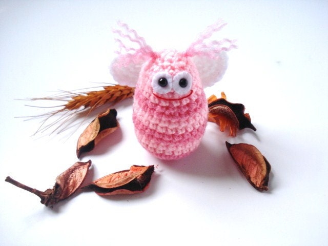 Cute Crazy Pink Bee -  Crochet Amigurumi Bee, Gift for your loved ones