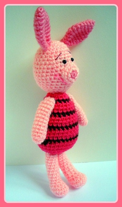 Pattern, Crochet Pattern, Amigurumi Pattern, PDF Amigurumi Piglet Crochet Pattern, Winnie the Pooh, tutorial