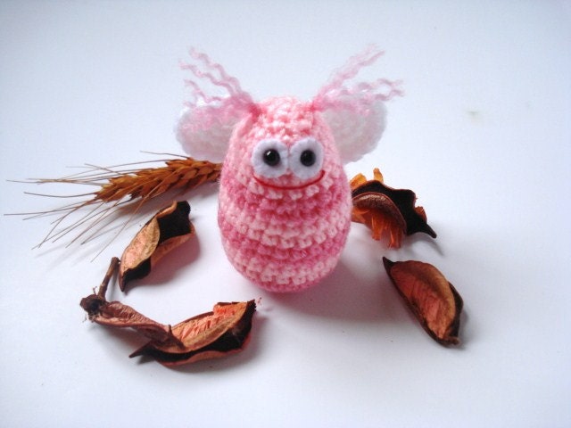 Cute Crazy Pink Bee -  Crochet Amigurumi Bee, Gift for your loved ones