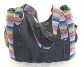 Big Diaper Bag Rainbow Bag Shoulder bag Tote bag with Inka Custom & Handmade