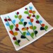 Blooming Branches on White Fused Glass Plate