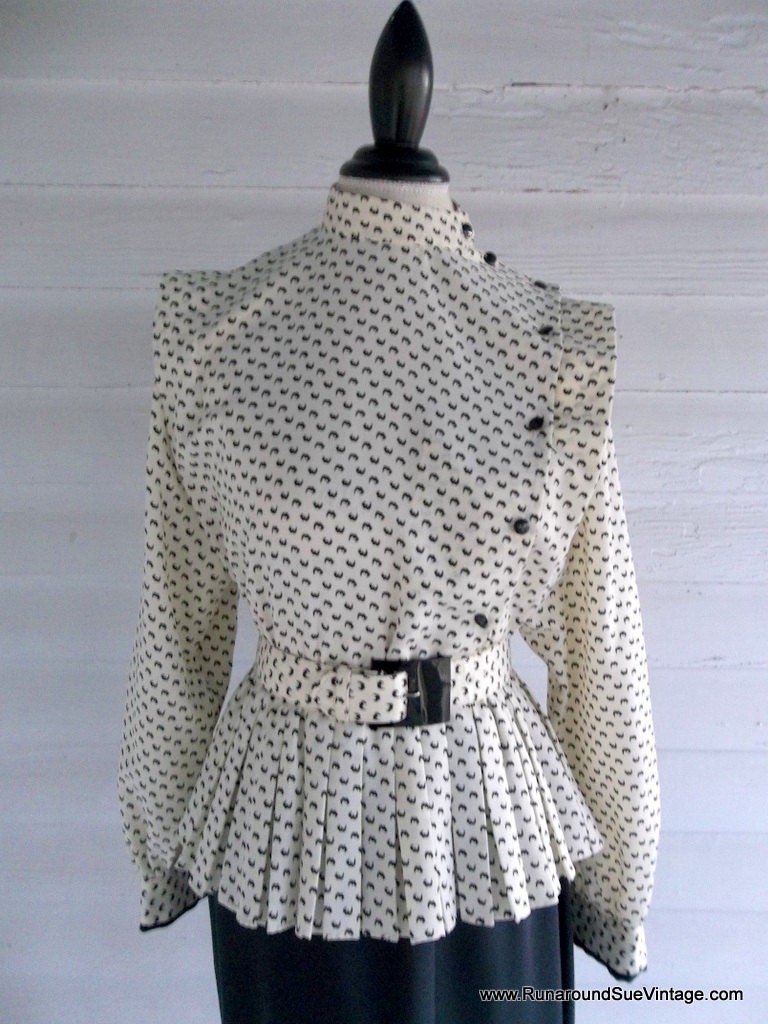 Vintage Dress - 1980s Angela Bower Dress with Bat Pattern