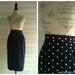 Vintage Pencil Skirt - Navy and White POLKA DOT Pencil Skirt