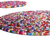 3ft Round felt rug by YUMMI 90cm