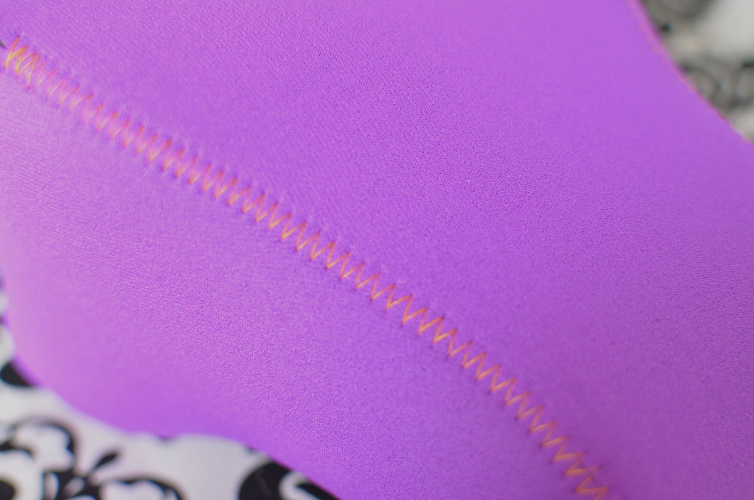 DSLR Camera Case - Bright purple neoprene with contrasting orange stitching