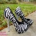 Zebra Silver & Black Glitter Heels