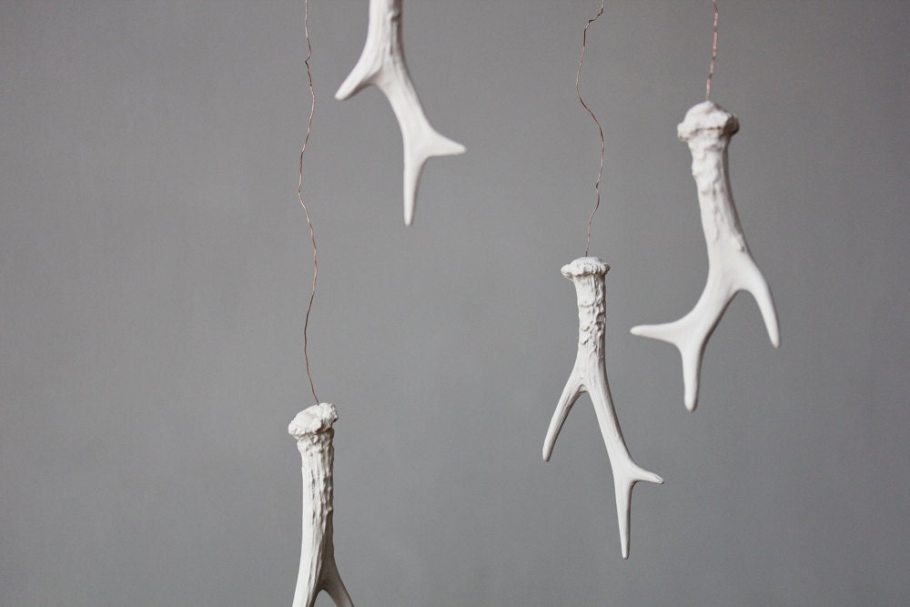 last one available - Clay Antler Mobile inspired by the Black Forest - By Laurie Poast