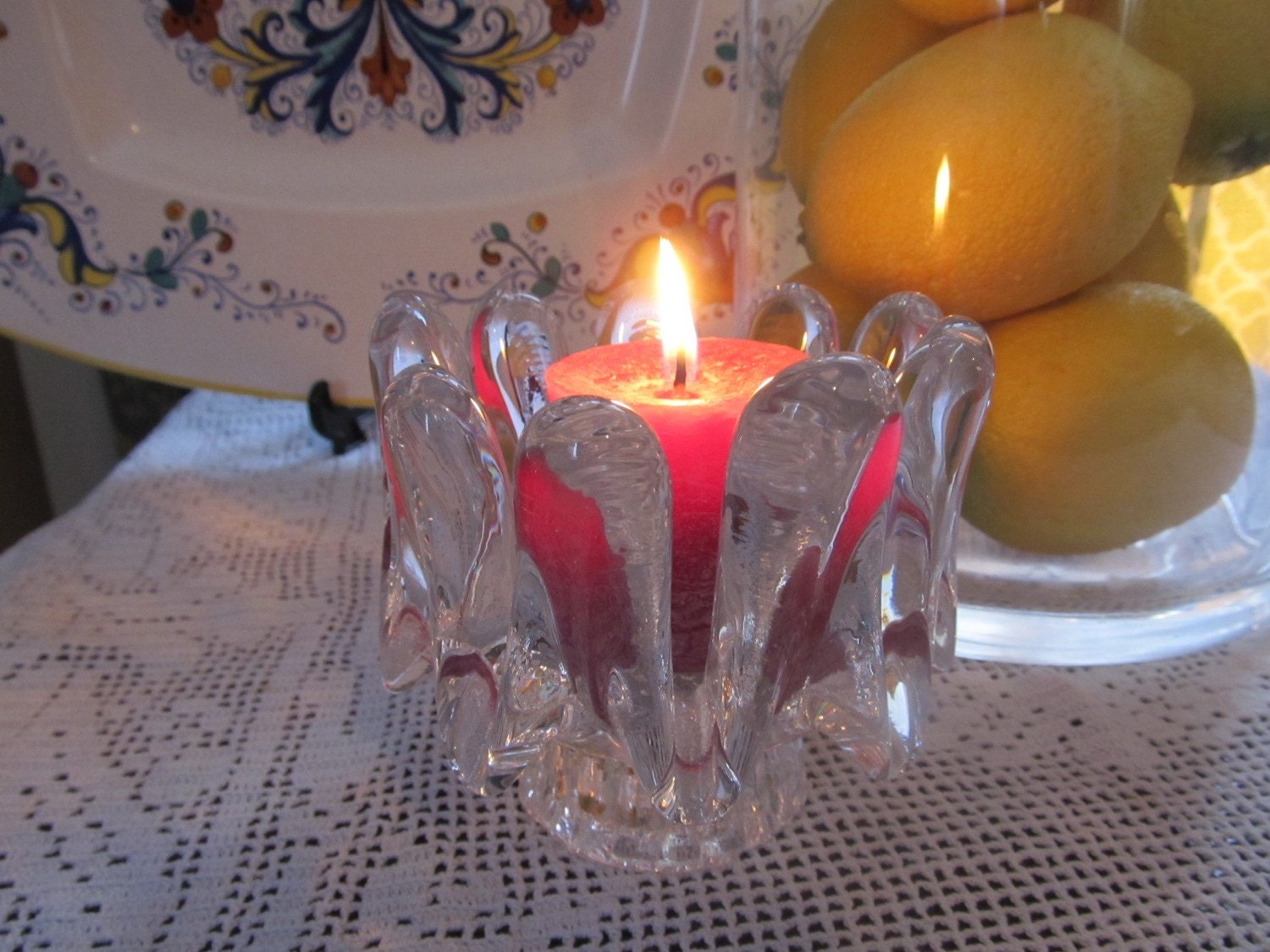 Kosta Boda candle holder sunflower