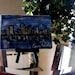 Take 20% OFF Details in Listing City Scape Small Original Painting with Display Easel Night Time Cityscape Expressionist Art