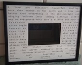 i love you much... by e.e. cummings. 11x14 custom mat for 5x7 photo with frame. Perfect gift.