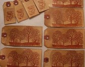 10 Coffee Stained, Vanilla Scented, Tags, 6 with Trees, 4 with Koalas