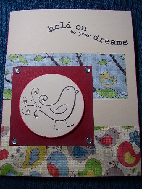 Hold On To Your Dreams Chickadee greeting card