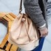 Hand Stitched Natural Color (Beige) Leather Carry On Bag