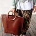 Hand Stitched Washed-Out Brown Leather Tote Bag