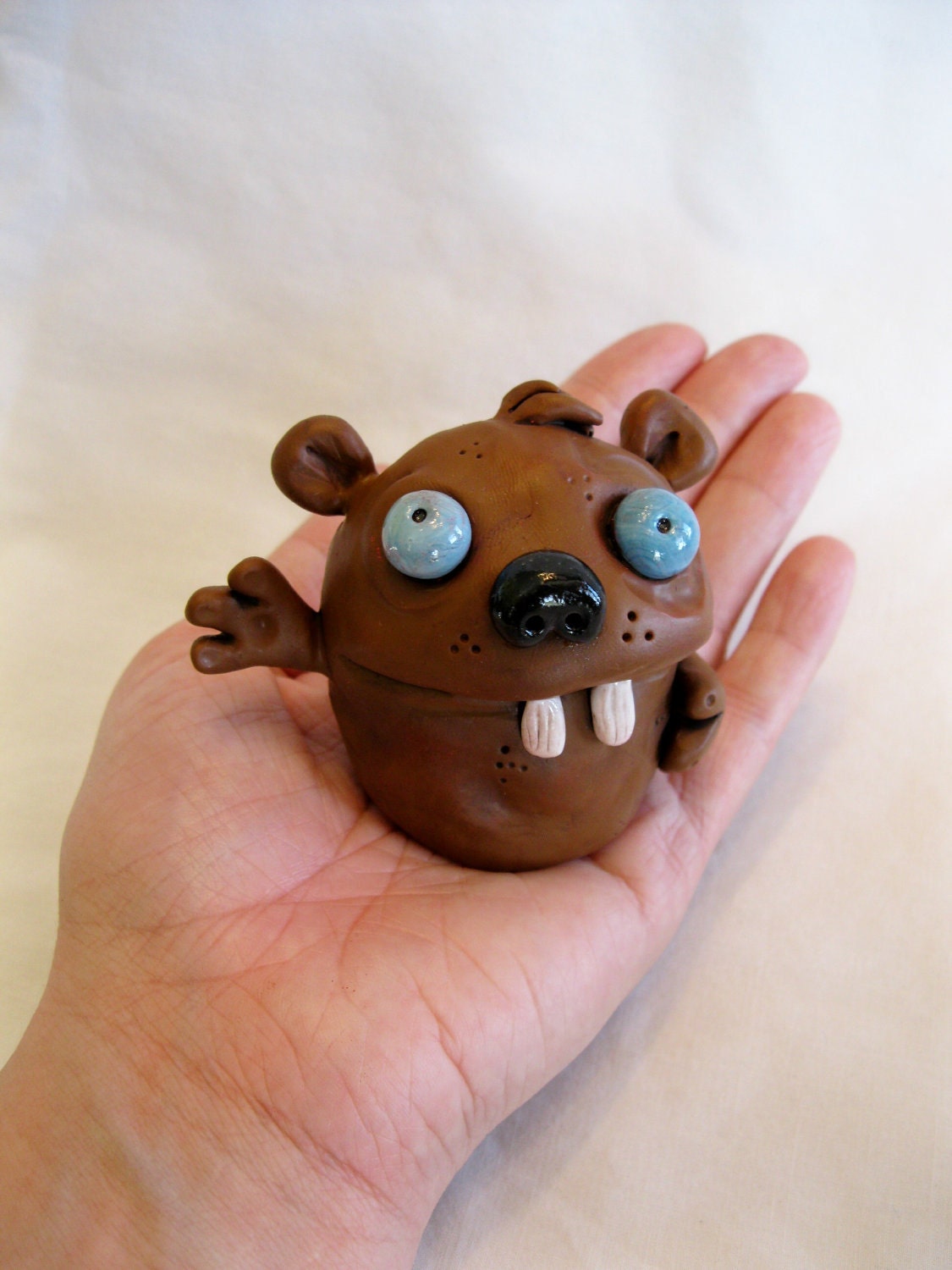 Beaver Gopher Polymer Clay Animal by mirandascritters on Etsy