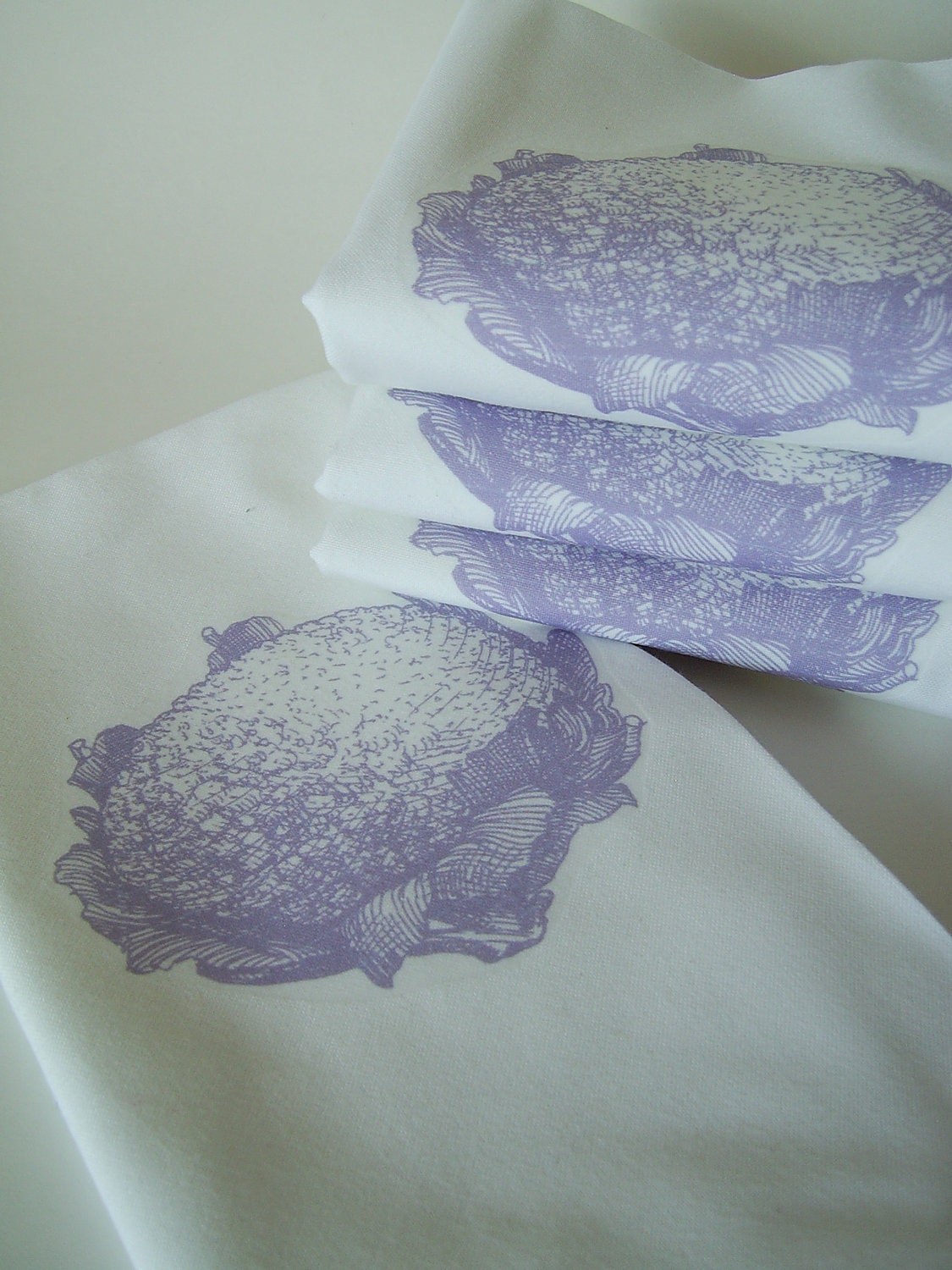 Vintage Etched Cauliflower Napkins  - Set of FOUR