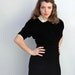 Vintage 1930s Dress - Chat Noir - Black Silk Velvet Evening Cocktail Dress with Tatted Lace Trim