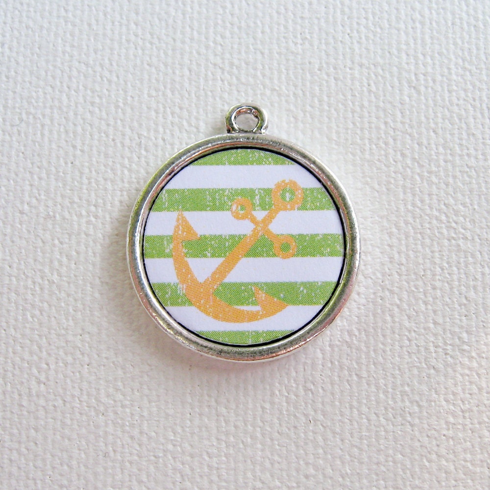 Custom Pet I.D. Tag, Nautical Anchor on Silver Double Sided Tag