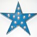 Blue Star Vintage Industrial Metal Sign with Lights