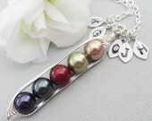 Sweet Peas In A Pod 2, 3,4 Or 5 Pearls Jewel Colors - Pick And Mix Your Colors ( X 2 )