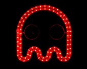 Blinky - Pac-Man Ghost Arcade Art, Video Game Decor Lighting, Pub Sign, Night Light