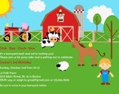 petting zoo farm birthday invitation DIY printable