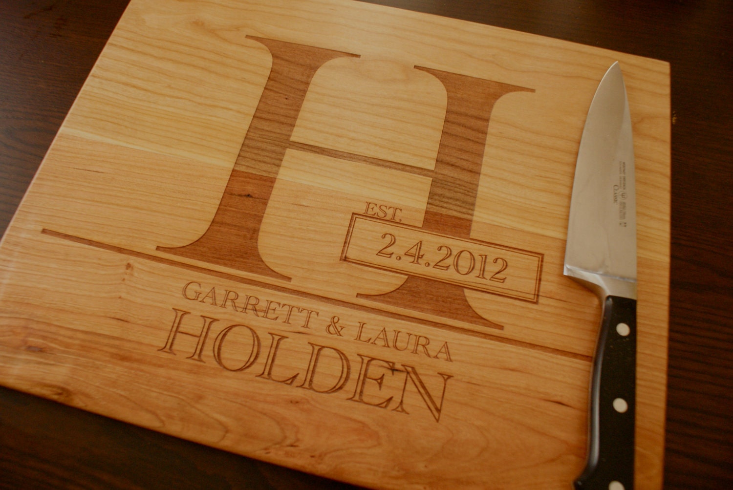 Personalized Cutting Board, Custom Engraved- 12" x 15" - Personalized Wedding Gift, Anniversary Gift