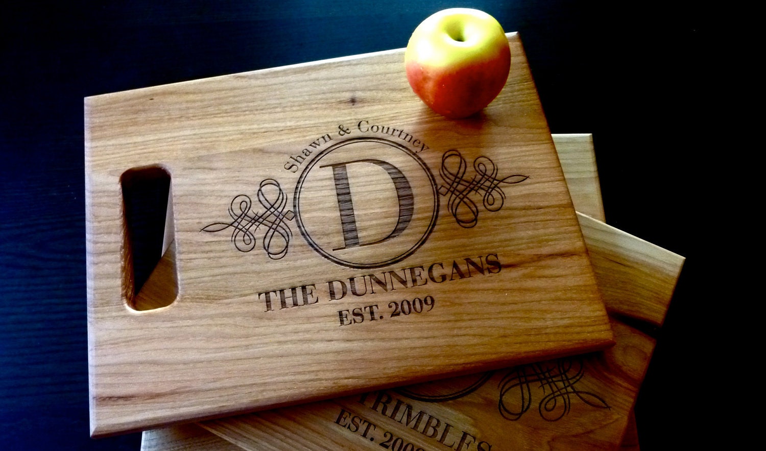 Personalized Cutting Board, Custom Engraved - White Oak - 9" x 12" - Wedding Gift, Anniversary Gift, Personalized