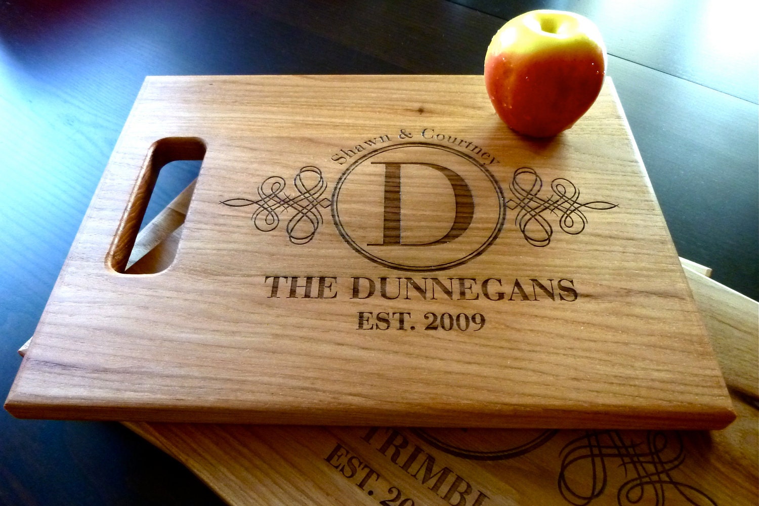 Personalized Cutting Board, Custom Engraved - White Oak - 9" x 12" - Wedding Gift, Anniversary Gift, Personalized
