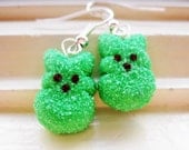 green bunny peep earrings // gift wrapped and ready for easter baskets