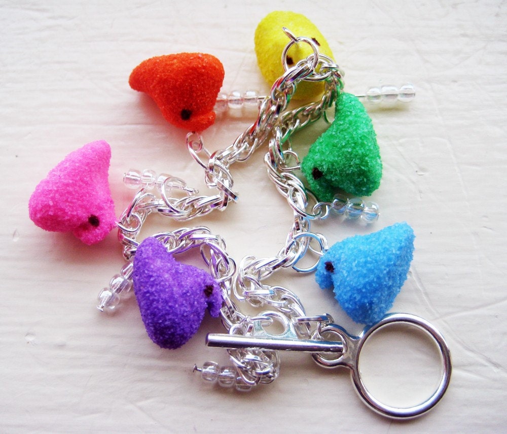 peep chicks charm bracelet // gift wrapped and ready for easter baskets