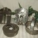 Vintage primitive cookie cutters, tin handmade cookie cutters, 4 cutters, antique primitive. Free shipping Cont. U.S.